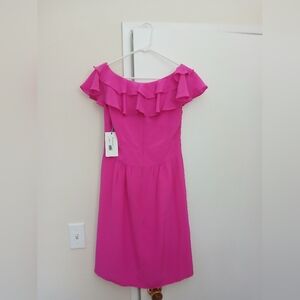 Hot pink Blithe Annabelle ruffle dress NWT